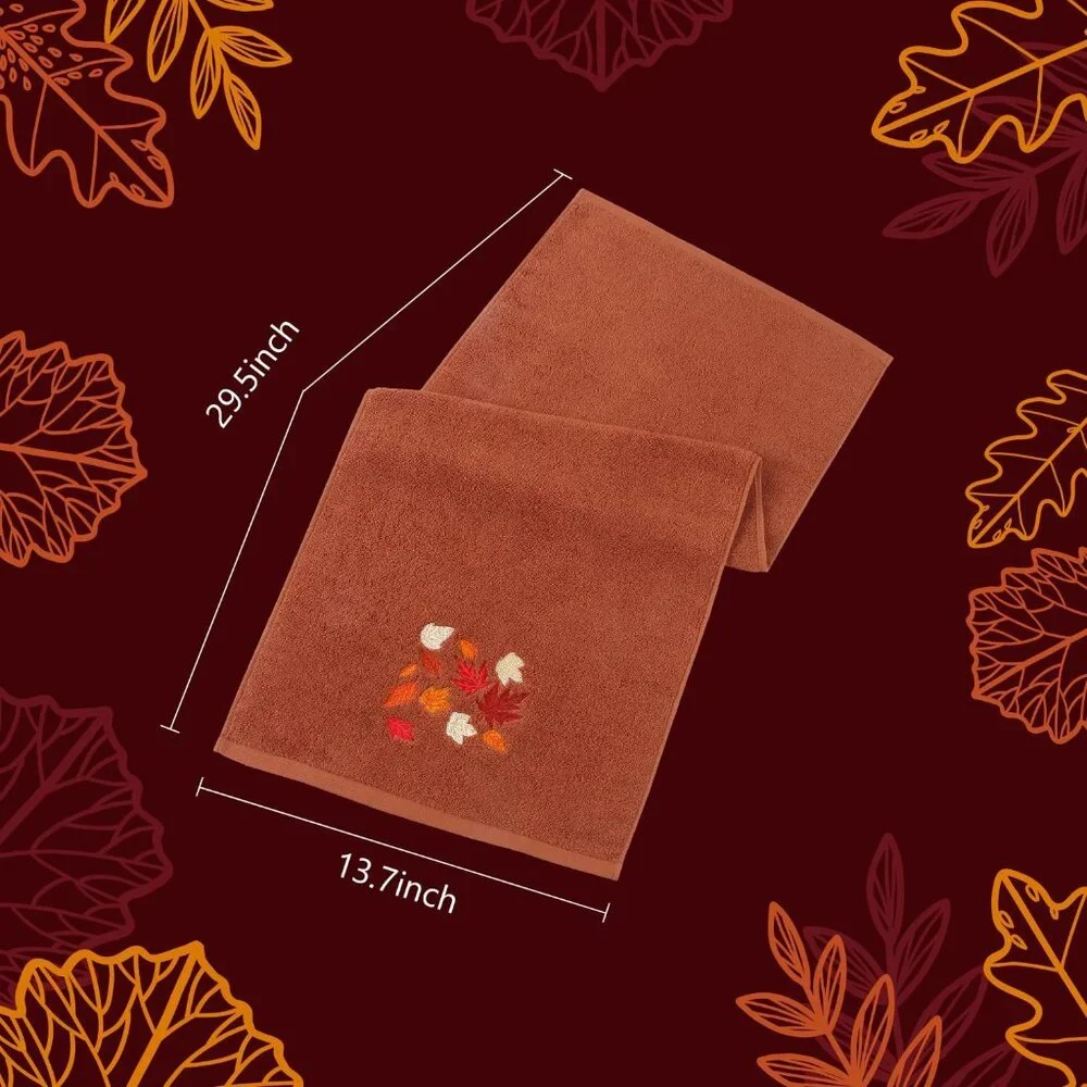 2 Pack Autumn Leaves Hand Towels - Premium Cotton for Stylish Fall Decor